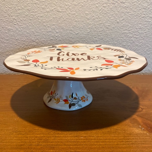 Fall Cake Stand, Give Thanks Cake Stand, Thanksgiving Cake Stand, Cake Stand - Picture 7 of 15